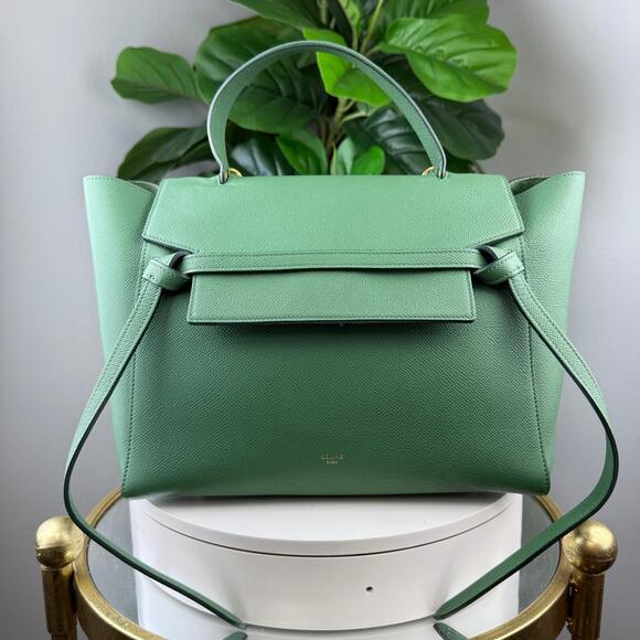 💎✨Authentic Celine Grained Calfskin Nano Belt Bag Pop Green - Picture 1 of 8